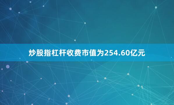炒股指杠杆收费市值为254.60亿元